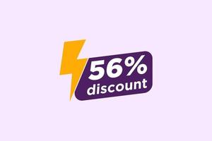 56 discount, Sales Vector badges for Labels, , Stickers, Banners, Tags, Web Stickers, New offer. Discount origami sign banner.