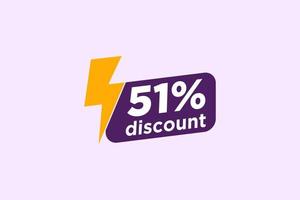 51 discount, Sales Vector badges for Labels, , Stickers, Banners, Tags, Web Stickers, New offer. Discount origami sign banner.