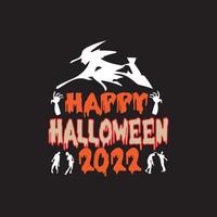 diseño de camiseta feliz halloween 2022 vector