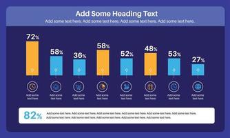 Premium quality marketing analytics bar chart presentation. Graph data visualization. Minimal business Infographic and commercial. Vector Illustration.