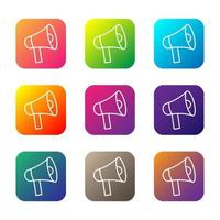 Set of gradient color megaphone icons. Suitable for website, mobile apps, and social media elements. Suitable for website, mobile apps, and social media elements. vector