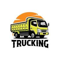 Premium Trucking Logo Silhouette Vector Illustration Isolated