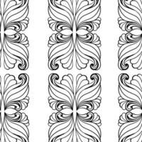 Paisley abstracto patrón sin fisuras, filas verticales de rizos sobre un fondo blanco. vector