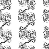 Paisley abstracto patrón sin fisuras, filas verticales de motivos sobre un fondo blanco. vector