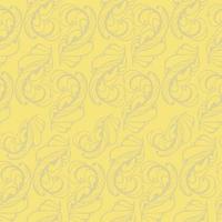 Paisley abstracto patrón sin fisuras, elementos intrincados sobre fondo amarillo vector