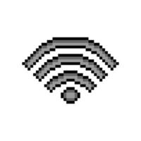 WIFI signal wave with pixel art on white background vector