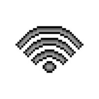 WIFI signal wave with pixel art on white background vector