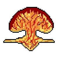 Nuclear explosion with pixel art. Vector illustration.