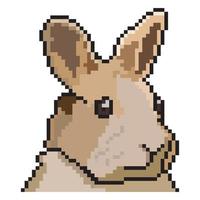 Bunny head with pixel art. Vector illustration.