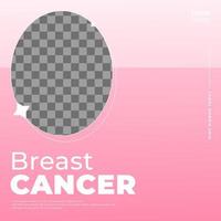 mes de concientización sobre el cáncer de mama para plantilla de publicación en redes sociales vector