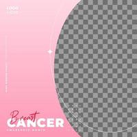 Breast Cancer awareness month for social media post template vector