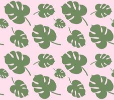 Vector seamless pattern of monstera palm leaves