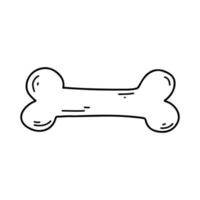 Doodle bone, Halloween element, dog food. Vector sketch illustration, line art for web design, icon, print, coloring page