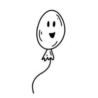 globo de garabato dibujado a mano con cara. elemento de dibujos animados de halloween, ilustración de boceto vectorial, arte de línea para diseño web, icono, impresión, página de color vector