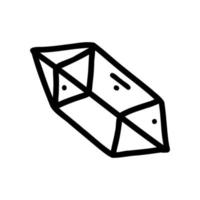 Hand drawn doodle crystal. Cartoon gemstones element, vector sketch illustration, line art for web design, icon, print, coloring page