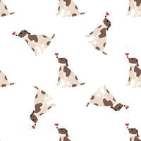 Cute dogs Jack Russell Terrier. Fanny animals . Vector hand drawn seamless pattern. Perfect for baby, kids apparel, print design, textile. White background.