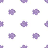 patrón floral vector transparente con flores. flor de primavera estilo infantil simple dibujado a mano. bastante ditsy para tela, textil, papel pintado. papel digital en fondo blanco