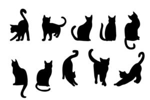 gato de silueta negra, gran diseño para cualquier propósito logotipo, impresión, pegatina decorativa vector