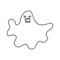 silueta de cara de fantasma de halloween en estilo abstracto vector