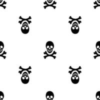 Black skeletons in various poses pattern. Halloween design. Perfect for fall, holidays, fabric, textile. Seamless repeat swatch. vector