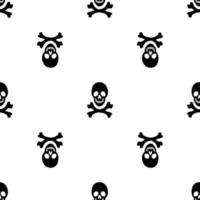 Black skeletons in various poses pattern. Halloween design. Perfect for fall, holidays, fabric, textile. Seamless repeat swatch. vector