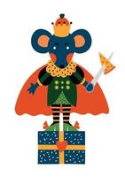 el rey ratón del ballet del cascanueces. ilustración de navidad. vector