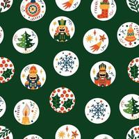 Christmas vector seamless Nutcracker pattern. Polka dot. Seamless pattern can be used for wallpaper, pattern fills, web page background, surface textures.