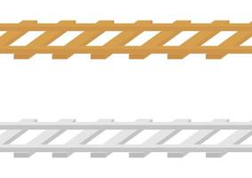 illustration of wooden and iron rails vector