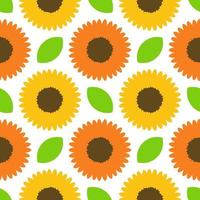 sunflower seamless pattern vector