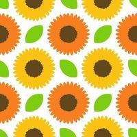 sunflower seamless pattern vector