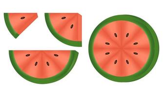 watermelon cut with mesh technique vector