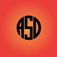 ASD Letter logo template vector icon design Free Vector.
