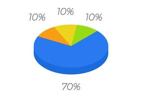 3d pie. Isometric cycle diagram for infographics in 4 parts. vector