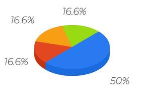 3d pie. Isometric cycle diagram for infographics in 4 parts. vector