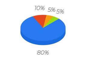 3d pie. Isometric cycle diagram for infographics in 4 parts. vector