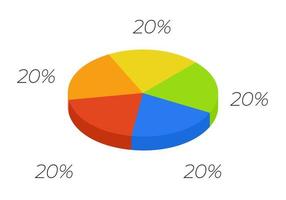 3d pie. Isometric cycle diagram for infographics in 5 parts. vector