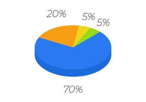 3d pie. Isometric cycle diagram for infographics in 4 parts. vector