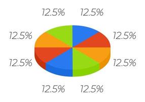 3d pie. Isometric cycle diagram for infographics in 8 parts. vector