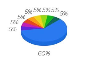 3d pie. Isometric cycle diagram for infographics in 9 parts. vector