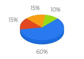 3d pie. Isometric cycle diagram for infographics in 4 parts. vector