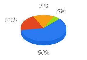 3d pie. Isometric cycle diagram for infographics in 4 parts. vector