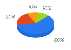 3d pie. Isometric cycle diagram for infographics in 4 parts. vector