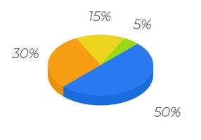 3d pie. Isometric cycle diagram for infographics in 4 parts. vector