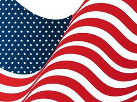 American flag with wave design vector