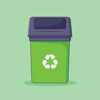 Recycle Bin Vector Illustration. Trash Can. Garbage Can. Flat Cartoon Style Suitable for Web Landing Page, Banner, Flyer, Sticker, Card, Background, T-Shirt, Clip-art