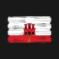 Gibraltar Flag Brush. National Flag vector