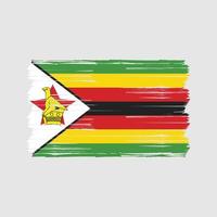 cepillo de bandera de zimbabwe. bandera nacional vector