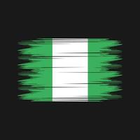 vector de pincel de bandera de nigeria. vector de pincel de bandera nacional