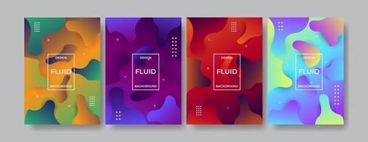 Set Of Business Cover Collection in A4 Size Fluid Shape For Flyer, Poster Design, Sales Promotion And Advertising vector