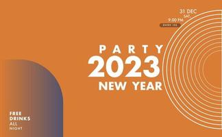 banner de fiesta de año nuevo abstracto 2023 elementos de feliz año nuevo vector